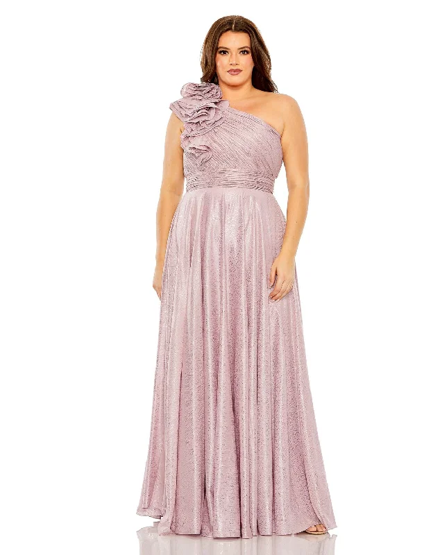 Women's High-Neck DressesMac Duggal 49713W Plus Size Long Formal Gown