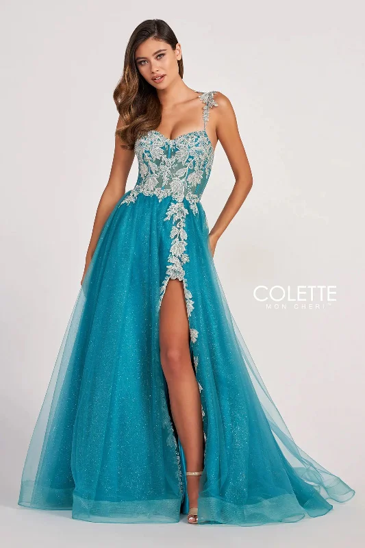 Women's Bodycon DressesColette CL2020 Glitter Prom Applique Long Formal Ball Gown
