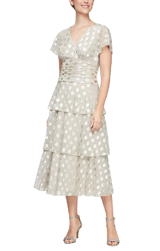 Women's Square-Neck DressesSL Fashions 9155138 Polka Dot Long Formal Dress