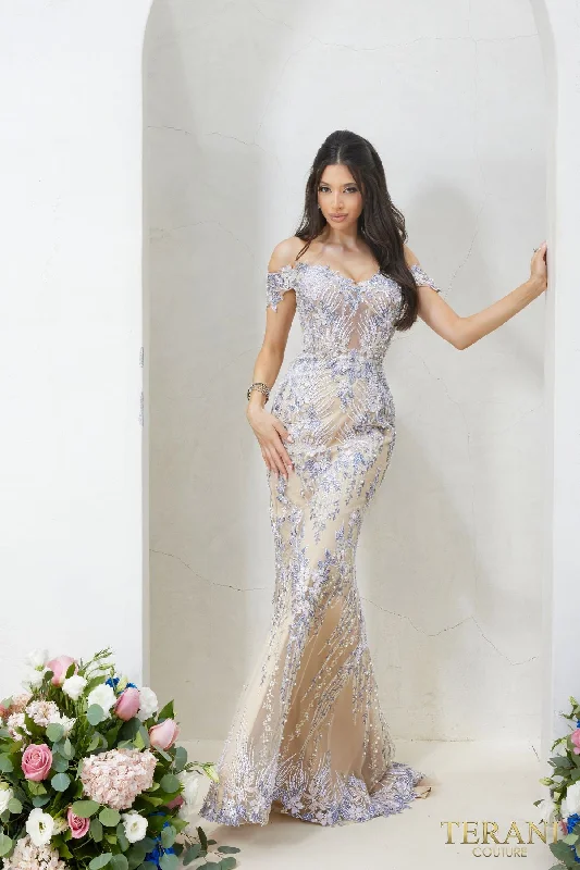 Women's Strapless DressesTerani Couture 232GL1493 Trumpet Long Evening Dress