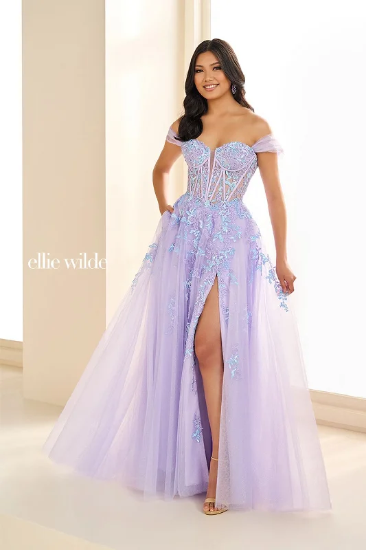 Women's A-Line DressesEllie Wilde EW36217 Formal Glitter Long Ball Gown Corset Prom Dress Women's A-Line DressesEllie Wilde EW36217 Formal Glitter Long Ball Gown Corset Prom Dress