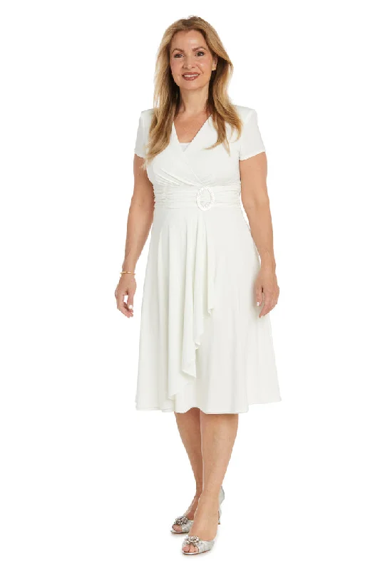 Women's Boat-Neck DressesR&M Richards 1709 Short Mother of the Bride Cocktail Knee Length Dress