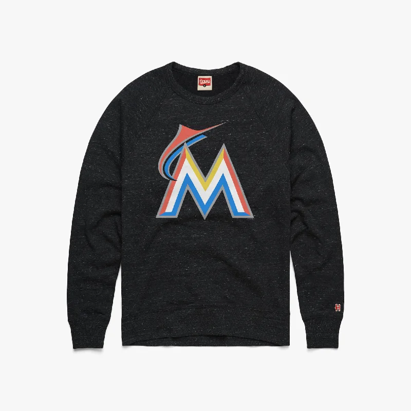 men's vintage wash denim shirtMiami Marlins '17 Crewneck