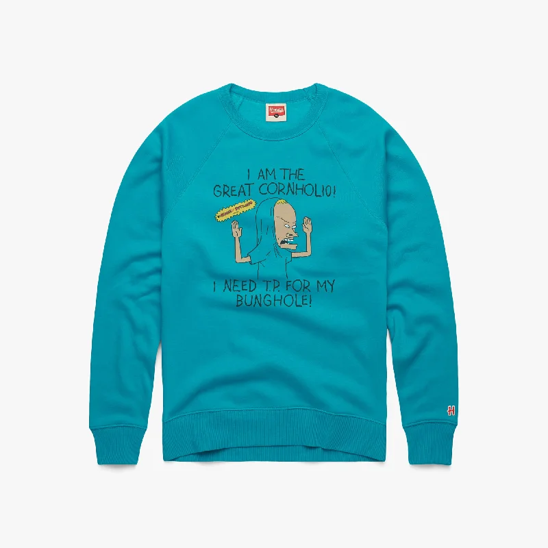 men's dress shirt with spread collar and single-breasted buttonsBeavis And Butt-Head Great Cornholio Crewneck