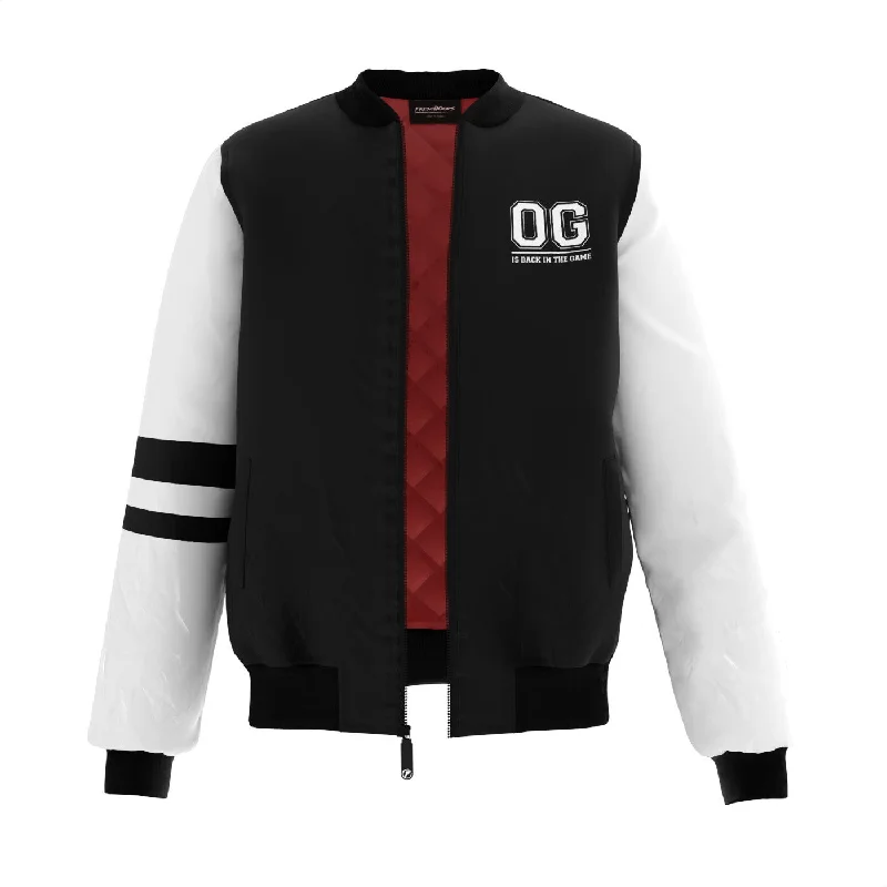 men's tailored wool blazerBack In The Game Bomber Jacket