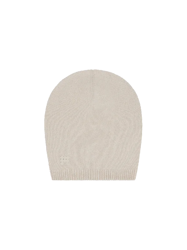 men's slim-fit leather jacketRecycled Cashmere Beanie—oatmeal