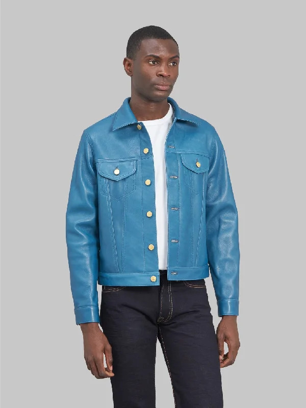 men's casual leather jacket with pocketsDouble Helix Western Pioneer Indigo Dyed Horsehide Jacket men's casual leather jacket with pocketsDouble Helix Western Pioneer Indigo Dyed Horsehide Jacket