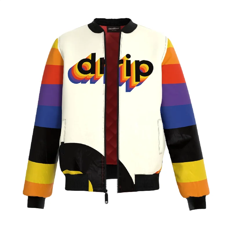 men's denim jacket with distressed detailingDrip Bomber Jacket