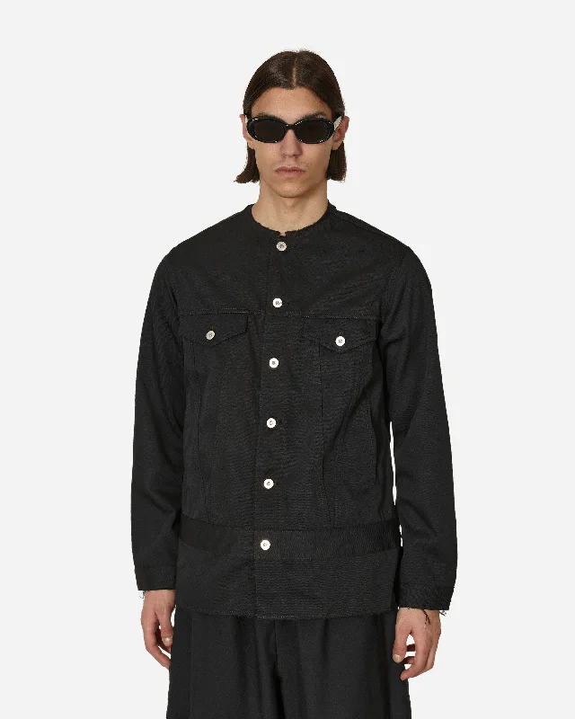 men's waterproof leather jacketPolyester Drill Jacket Black