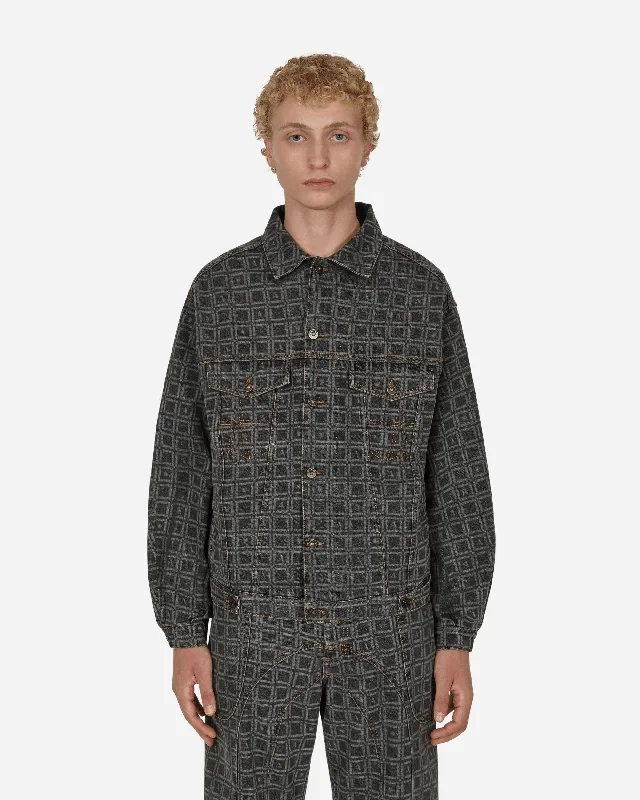 men's bomber jacket with zippersKalonji Denim Jacket Grey