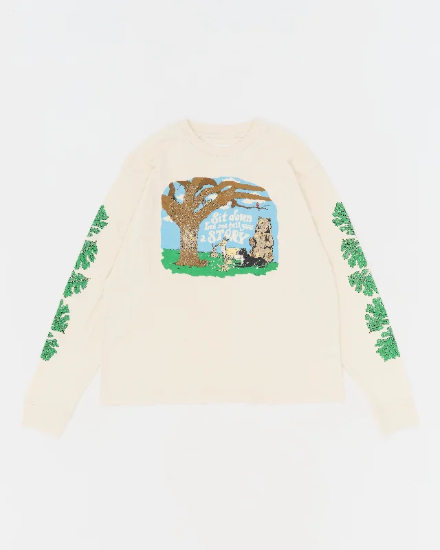 men's lightweight down jacketGrateful Tee LS - Ecru Tree Tales