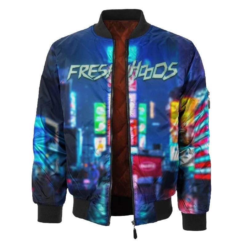 men's peacoat with beltCyber Girl Bomber Jacket