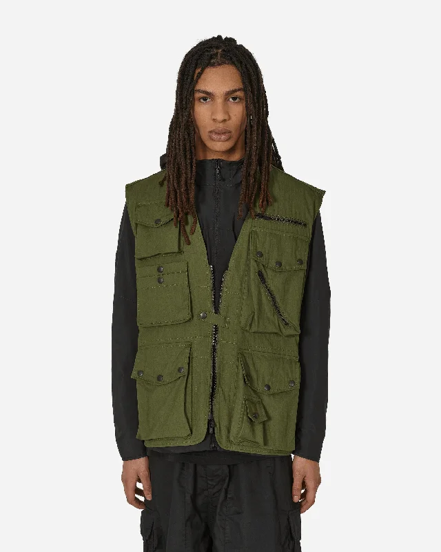 men's slim-fit leather jacketC/N Oxford Cloth Field Vest Olive