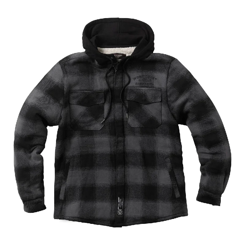men's leather biker jacketWCC HELL BENT FLANNEL JACKET - CHARCOAL/BLACK