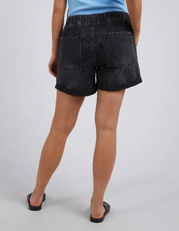 Elm Emma Relaxed Denim Short Washed Black