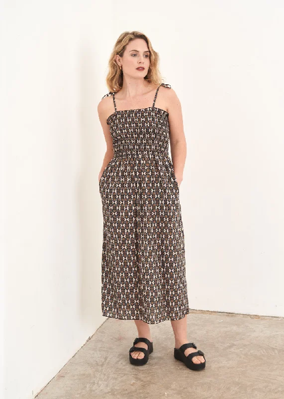 KIERA SMOCK PRINT DRESS