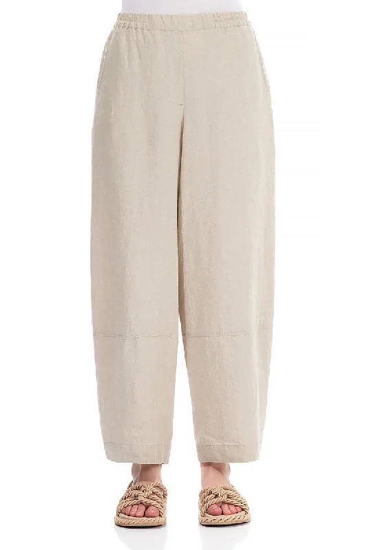 Loose Natural Pure Linen Trousers