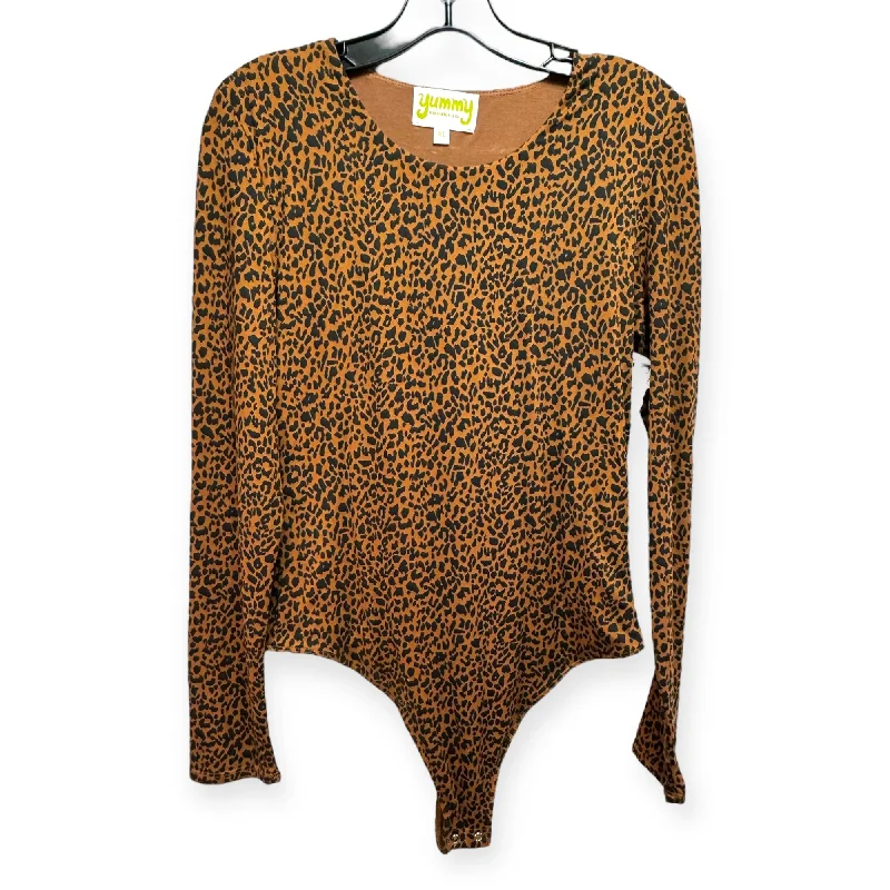 Bodysuit By Yummy Sweater Co. In Animal Print, Size: Xl