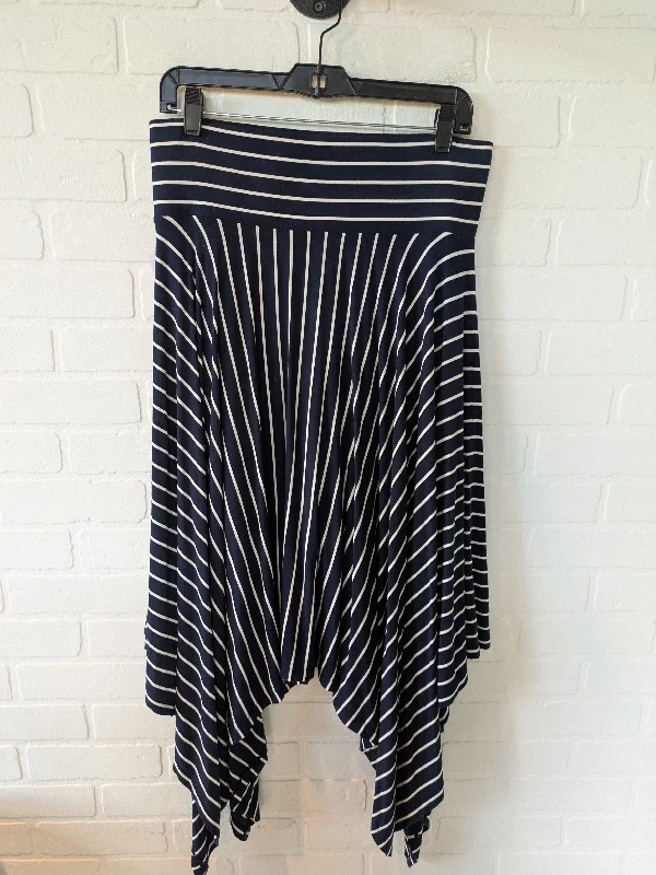 Skirt Midi By Cabi In Blue & White, Size: 8