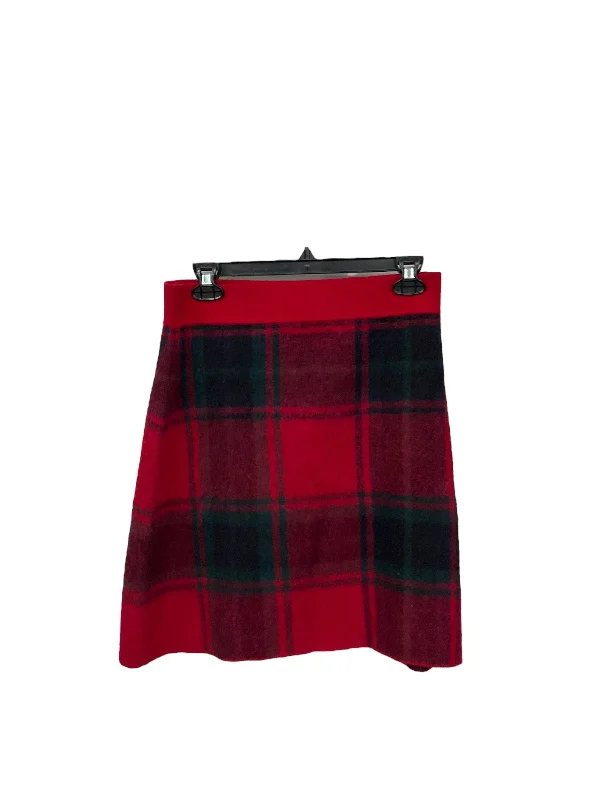 Skirt Midi By Polo Ralph Lauren In Red Plaid, Size: 0