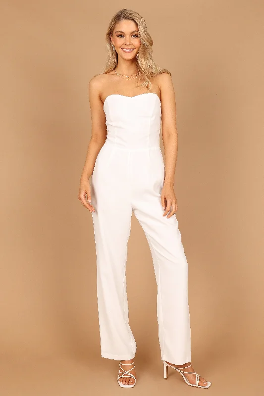 Nadia Strapless Jumpsuit - White