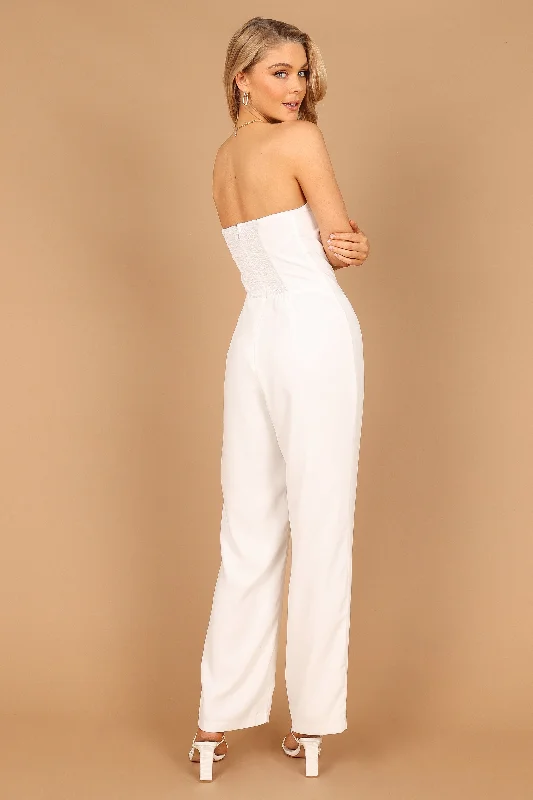 Nadia Strapless Jumpsuit - White