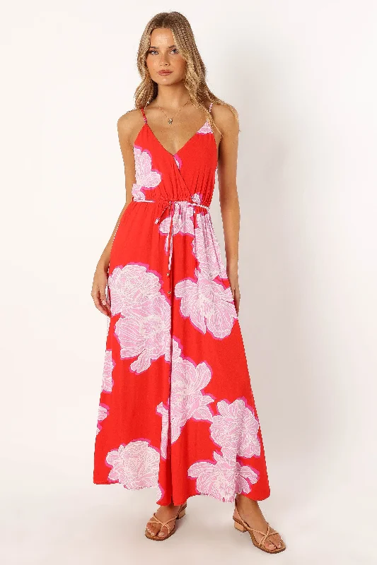 Skye Jumpsuit - Red Pink Floral